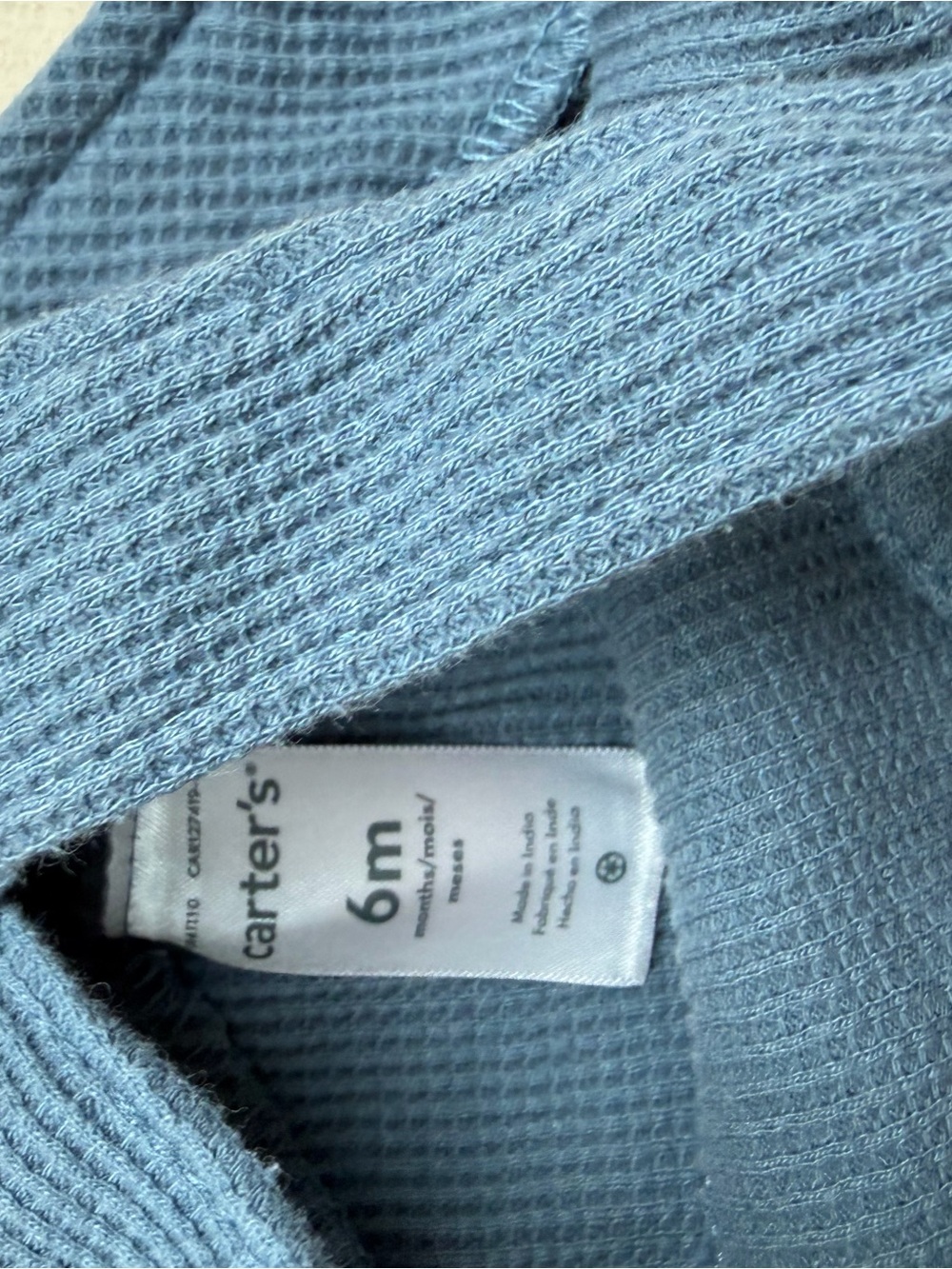 Carter's Blue and Teal Ribbed One-Piece Rompers - Picture 3 of 5